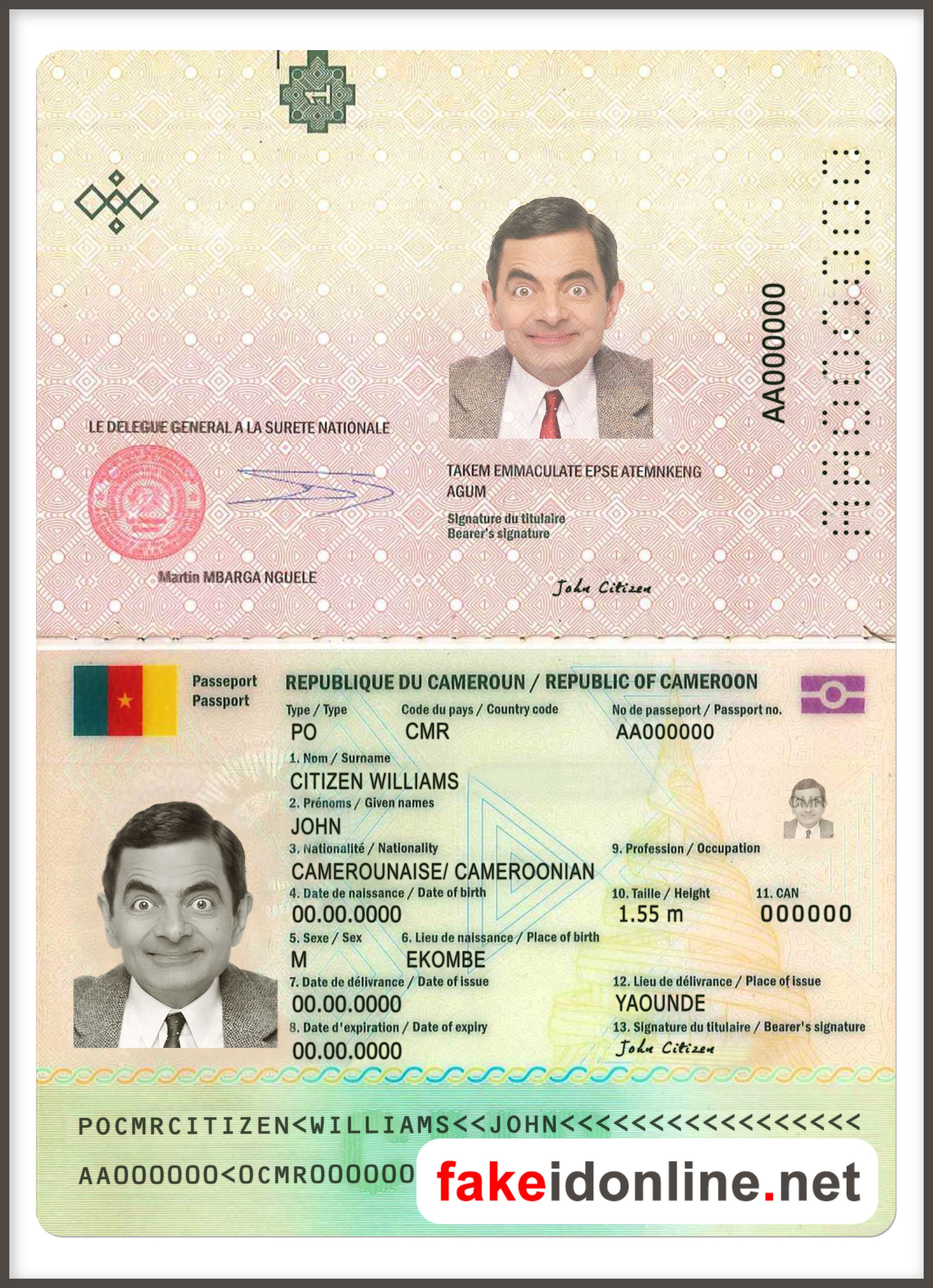 Cameroon Passport PSD Template